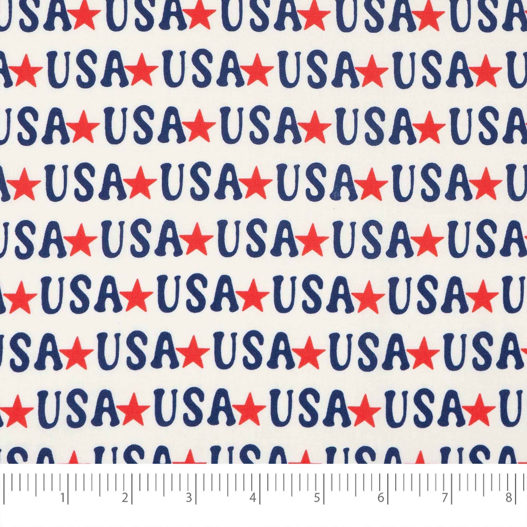 SINGER Starred USA Print Ringspun Cotton Fabric